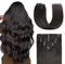 Sunya Clip In Extensions Echthaar Natürliches Schwarz Echtes Echthaar Verlängerungen Clip In Hair Extensions Natürlich Glatte Haarverlängerungen Für Frauen Unsichtbar 35cm 110g 8pcs