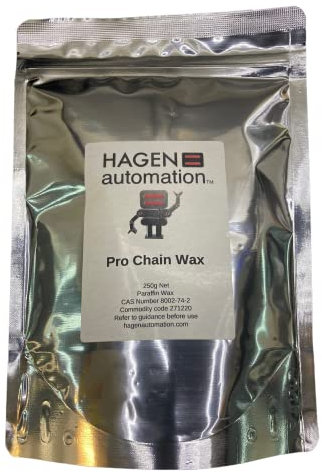 Hagen Automation Pro Chain Wax – 250 g Ultra-Pure Paraffin Hot Wax for Bicycle Chains – Boosts Efficiency, Protects Against Corrosion, Eco‑Friendly, Made in UK