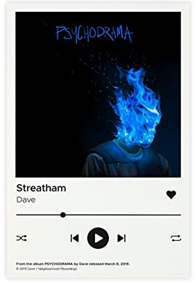 Dave Poster Streatham Song Album Cover Poster Leinwand Poster Schlafzimmer Dekor Sport Landschaft Büro Raum Dekor Geschenk Unframe Stil 30 x 45 cm