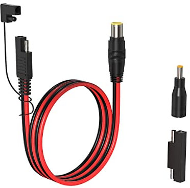 ELFCULB SAE-Stecker auf DC8-mm-Stecker-Adapter, 14-AWG-Verlängerungskabel mit DC 55 mm x 25 mm Adapter und Polaritäts-Rückwärtsadapter für Solarmodul, tragbare Kraftstation (7,6 m)