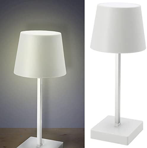Cepewa Tischleuchte mit Touchfunktion | Nachttischlampe | Helligkeit regulierbar | Farbwechsel | warmweiß (1x Tischleuchte weiß 26cm batteriebetrieben)