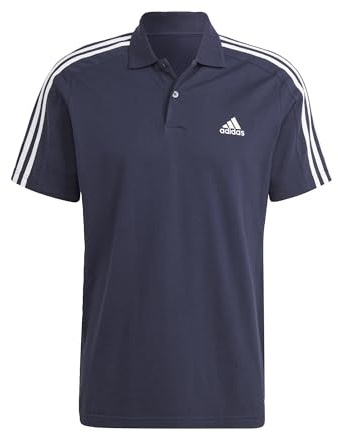 Adidas Herren Essentials Piqué Embroidered Small Logo 3-Stripes Polo Shirt, Legend Ink/White, XS