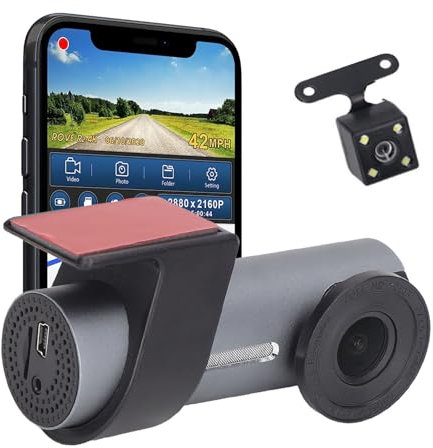 Auto-Dashboard-Kamera, Auto-Front-Heck-Dash-Cam, HD-Bewegungserkennung, 360 Grad Drehbare WiFi-USB-Auto-Armaturenbrett-Kamera, Parküberwachung, Unfall Gesperrt
