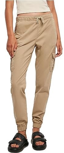 Urban Classics Damen Hose Ladies High Waist Cargo Jogging Pants unionbeige XXL