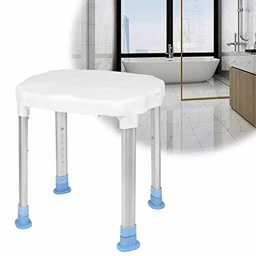 VA-Cerulean Sgabello da doccia, in alluminio e plastica, regolabile in altezza, antiscivolo, per anziani disabili (tipo H)