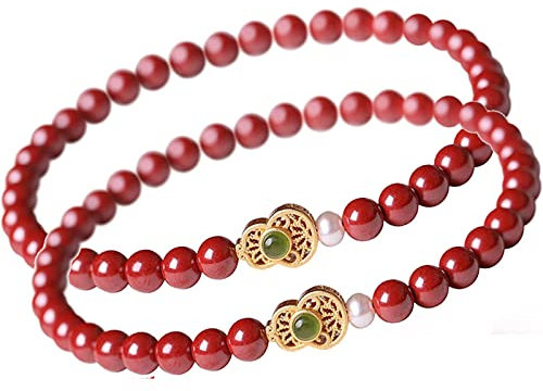 Bracelet Perle Transit Jaspe 6mm, Bracelet Vermillon, Bracelet Perle Femme, Bracelet Gourde Bouddha en Cristal Vermillon, Bracelet Vermillon Naturel pour la Fabrication de Bijoux (2 PCS)