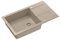 QUADRON Spülbecken Beige | Größe 78 x 45 x 18,5 cm | Granit Granitspüle CHRISTIAN 136 XL Einzelbecken Küchenspüle | mit manuellem Siphon und Abtropffläche | 1 Becken Einbauspüle