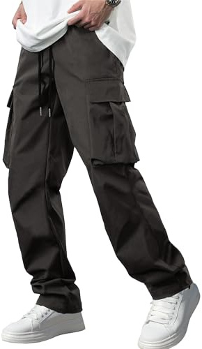 Comdecevis Herren Lässige Hose Comdecevis Lässige Cargohose für Herren, Workout, Jogginghose, Stretch-Sweathose, Wandern, Kordelzug, Taktische Hose mit Mehreren Taschen