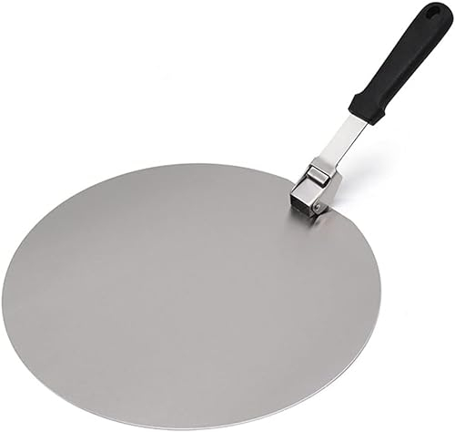 GITABI 12 Inch Foldable Round Pizza Peel Paddle Shovel Cutter Blade Aluminium with Handle Ideal Lifter for Baking on Pizza Stone Oven & Grill