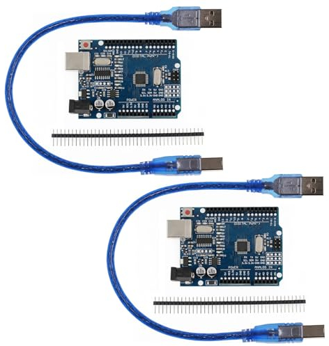 GERUI 2 x placa de microcontrolador con cable USB, A16U2 Compatible con proyectos Arduino IDE Cumple con RoHS incl. cable USB