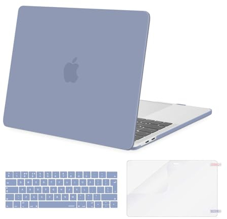 MOSISO Compatible with MacBook Pro 13 inch Case M2 M1 2025 2024 2023 2022-2016 Release A2338 A2289 A2251 A2159 A1989 A1706 A1708, Plastic Hard Shell Cover&Keyboard Skin&ScreenProtector, Lavender Gray