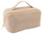 QLoztyse Trousse de maquillage de voyage de grande capacité, trousse de maquillage plate avec poignée et compartiment, grande ouverture, organiseur de cosmétiques à paillettes pour fille, doré, Large