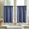 Vangao Scheibengardine Leinenoptik Bistrogardine Uni Modern Küche Schriften Vorhänge Gitter Halbtransparente Paarig Schals für Wohnzimmer Landhaus Kleine Fenster 90x90cm Blau 2er Set