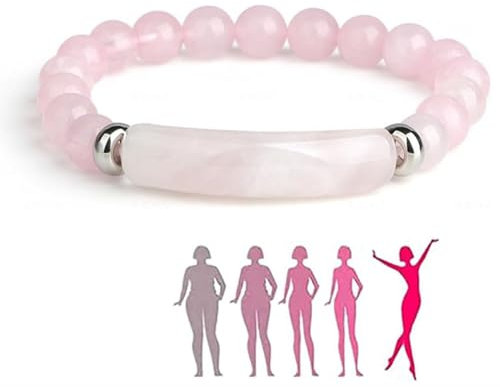 Generic Pheromone Bracelet, Natural Pink 8mm Stretch Beaded Bangles, Rose Quartz, Pink, Love