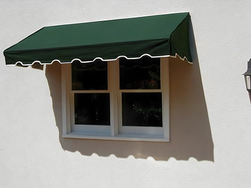 Easyawn Easyawn - Toldo clásico para ventana/puerta/toldo de ventana/toldo de lona para ventana/toldo de puerta de lona con lona, 5 colores / 3 tamaños (verde, 1,8 m de ancho)