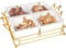 jinsongdafa Ceramic Serving Bowls with lid Metal Dishes, 4 Removable Small Bowls Relish Tray Nuts Dishes for Snack, Fruits, Sugar, Candies - for Parties, Party Gift
