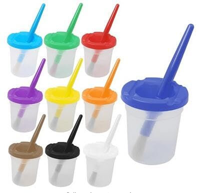ECOJEN 10pcs Kinderfarbetassen, Spill Proof Learning Color Cups für jungen Künstler