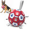 HETOO Hundefußball, interaktives Hundespielzeug für Hunde, Hundespielzeug, langlebige Hundebälle für kleine und mittelgroße Hunde, Rot und Weiß