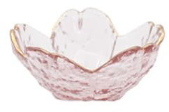 Hrlace Lot de 2 petits bols en verre en forme de fleur rose en fleurs de cerisier - Bol à dessert - Assiettes en cristal pour glace, fruits, salade, sauce - Décoration de table de cuisine pour café,