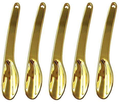 BCOATH 5 Stück Kosmetik Löffel Gesichtscreme Applikator Goldene Beauty Schaufel Für Hautpflege Zum Auftragen Von Und Lotionen Hygienisch Und Einfach Zu Bedienen