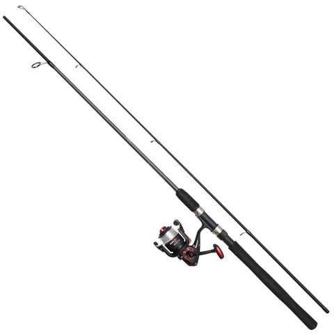 DAM Full Tech Spinning Combo, Süßwasserangler Angelrute Rolle Hecht Barsch Zander Mehr, Starkes Leichtgewicht Vielseitig, Schwarz Grau, 2.10m Mäßig schnelle Rute, 3000er Rolle