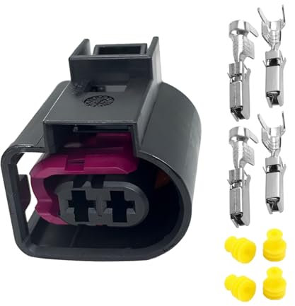 CGEAMDY 2 Stücke Hupenstecker Stecker Auto, Reparatursatz Stecker Buchse, Auto Sensor Steckers Buchse Mit, Vorverdrahteter Steckers, Auto Wasserdichter Anschluss Stecker Pigtail
