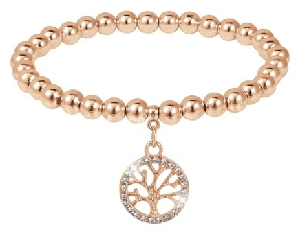 MILAKOO Lebensbaum Armband Damen 6mm Stretch Bead Armbänder für Frauen Perlen Armreif mit Baum des Lebens Armkette Anhänger