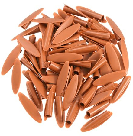 sourcing map 300 tappi tascabili in plastica, tappi per fori inclinati da 9 mm, accessori per utensili da lavoro del legno, marrone scuro