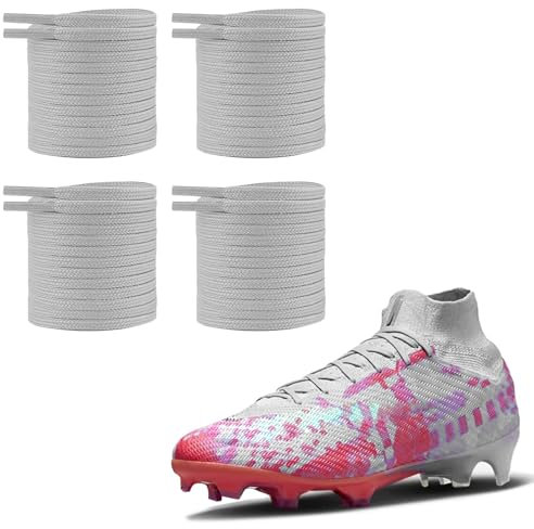 UamGlsob 2 pares de cordones para botas de fútbol Nike Mercurial, 4 mm cordones finos de repuesto zapatos rugby y para tacos de futbol (Gray, 47/120cm)