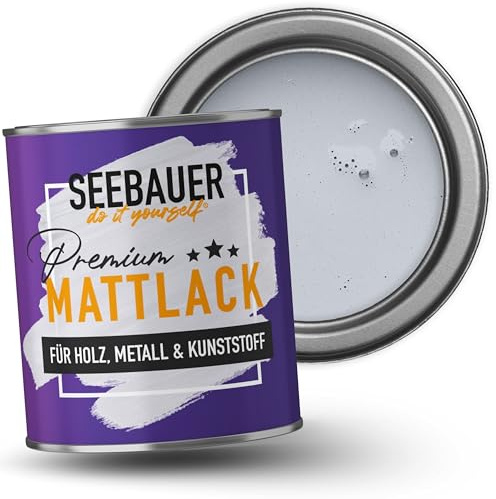 SEEBAUER diy Mattlack Lila 375ml für Innen & Außen (No. 911 Magic Lavender) Möbelfarbe ohne Schleifen - Hybrid-Lack für Holz, Metall, Kunststoff - Holzlack, Möbellack hohe Deckkraft
