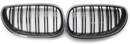 Fuicotto Auto Kühlergitter Glanz Schwarz Front Niere Sport Gitter Haube Grill Für BM&W Für E60 E61 2003 2004 2005 2006 2007 2008 2009 Für M5 525i 528i 528xi 530i(Kohlefaser)