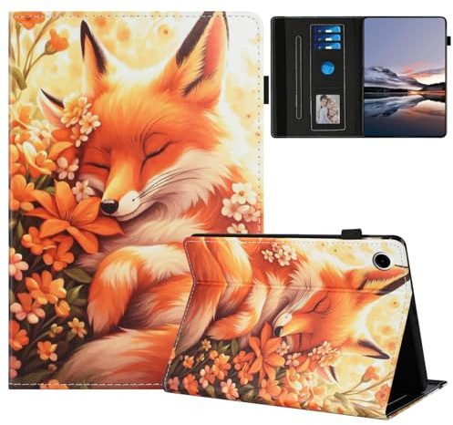 Mldjomid Coque pour Lenovo Tab M10 Plus (2nd Gen) 10.3 2020(TB-X606F/TB-X606X)Tablette Housse de Protection PU Cuir Flip Étui Tablette Case pour Lenovo Tab M10 FHD Plus (2nd Gen),Le Renard des Fleurs