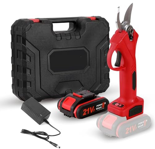 21V Secateur Electrique Sans Fil, 600w 40mm Secateur Electrique 6500 Mah, SéCateur éLectrique Avec Batteries, pour La Taille Le Jardinage Les Arbres Fruitiers Et Le Vignoble (1 batterie + 1 chargeur)