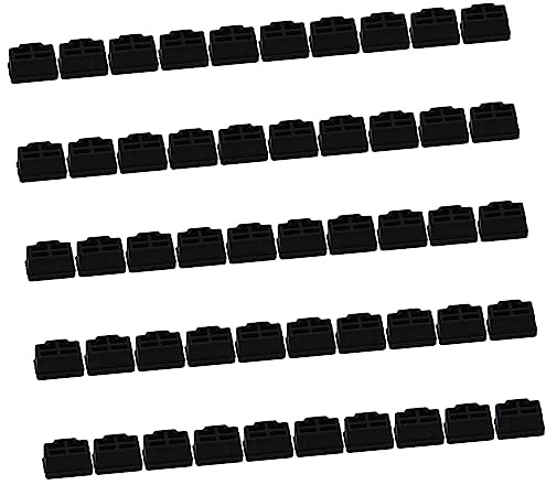 jojofuny Rj45-schnittstellen Staubschutzstecker aus Silikon Schwarz | Netzwerkanschlüsse, Flexible Abdeckungen, 50 Stück Packung für Home und Office