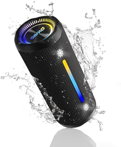 Bluetooth Speaker With LED Light, Portable Wireless Speakers, 25W Enhanced Bass, 24H Playtime, IPX7 Waterproof Outdoor Speaker, Wireless Stereo Pairing