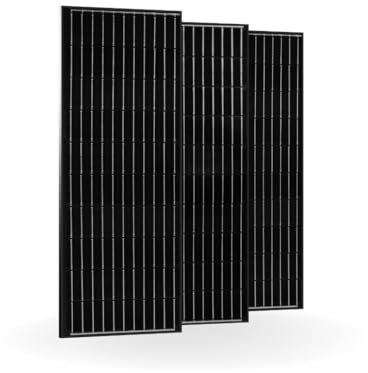 MoeCell Panel 3er Set 225W Solarmodul 12V Monokristalline Solarpaneele (98×39×1,7cm), IP65 Photovoltaik, schlichtes Design – ideal für Wohnmobil, Camping, Gartenhaus