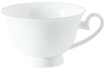 Taza de cerámica Blanca Simple de Estilo Europeo con Borde Dorado, de 160 ml/5,5 oz, para Uso doméstico, de pequeña Capacidad, con baño de Oro.