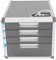 Armadio con serratura, armadietto per documenti, ufficio, cassettiera, 4 cassetti chiudibili, ufficio, casa, ufficio, 31,5 × 35 × 29,8 cm