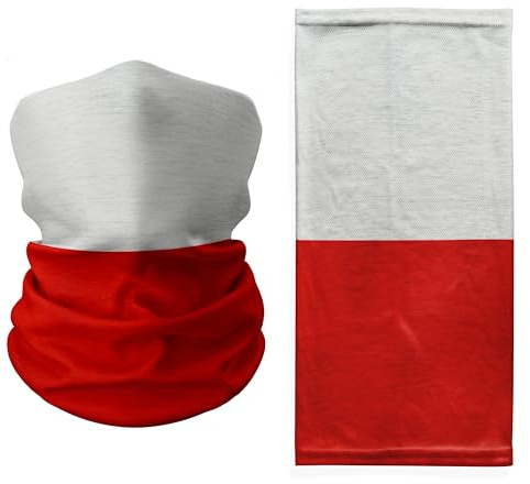 Halstuch mit Polen-Nationalflagge, Rot und Weiß, Gesichtsbedeckung, Bandana, leicht, atmungsaktiv, patriotischer Schal für Outdoor-Sport, Festivals und Reisen