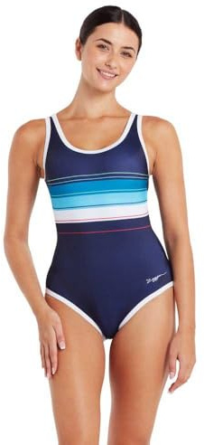 Zoggs Binding Scoopback Swimsuit 34 Blue