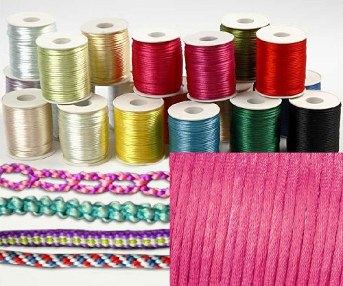 Flechtkordel Satin 2mm x 6 Meter Farbe Pink