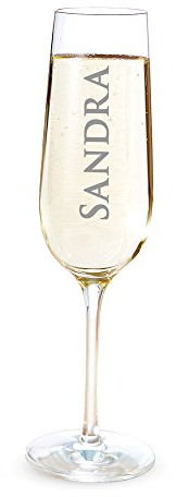 AMAVEL Sektglas mit Gravur, Personalisiert mit Namen, individuelle Sektflöte als Geschenkidee, Füllmenge: ca. 0,2 l