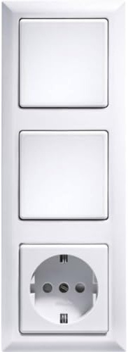 Eltako 3-Fach-Rahmen für Taster, 1 Stück, 55 x 55 mm, weiß, R3-WS