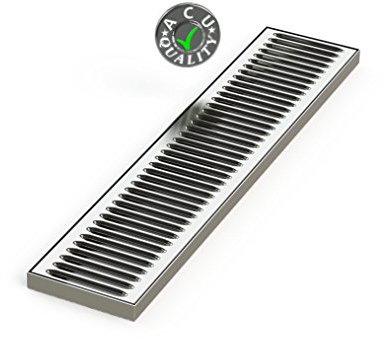 13cm X 60cm X 3/4 Surface Mount Drip Tray - No Drain - Stainless Steel 4 Brushed Finish