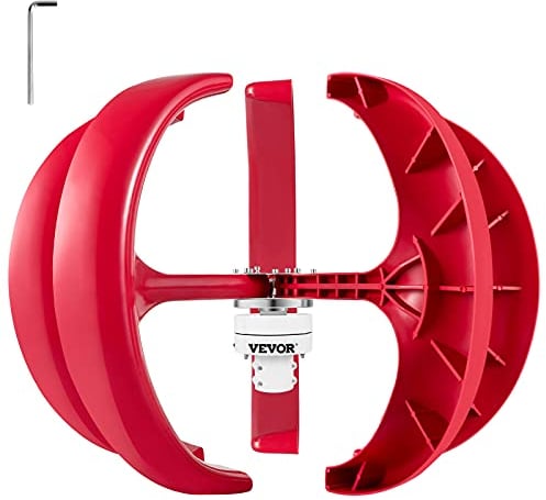 VEVOR Laterne Windkraftanlage Generator 5 Klingen Vertikale Windkraftanlage 100W 12V Windturbine 1100 U/min Windgenerator 3-Phasen-Wechselstrom-Permanentmagnet Geeignet für Wohnmobil Boote Pavillons