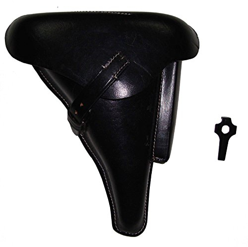 WW2 9mm Deutsche P.08 P08 Hartschalen-Luger-Pistolenholster Reproduktion (Lackfarbe Rechtshänder mit Werkzeug)