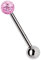 Modern Nature Piercing-Schmuck Titan Zungenpiercing Stab in 1,6 x 16 mm mit Epoxy Kugel in rosa