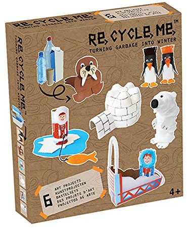 Re Cycle Me DEFG1240 Recycling Bastelspaß Winter Special Edition, Bastelset für 6 Modelle, Kreativset für Kinder ab 4 Jahre, Set zum Basteln mit Haushaltsmaterialien, Recycle Mich, Bastelmix