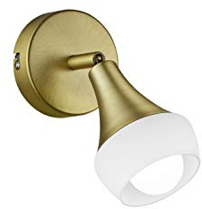 Trio Leuchten Wandspot 803100104 Trumpet, Metall Altmessing, Glas weiß exkl. 1 x E14