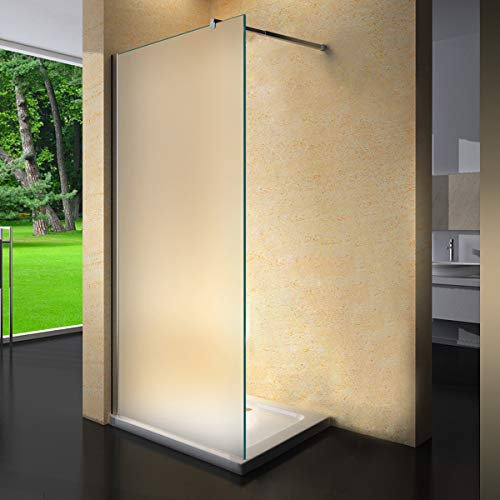 Yellowshop - Parete Doccia Fissa Walk In Cristallo 8 MM Trasparente O Puntinato Opaco Box Cabina Bagno Misure Cm 70 80 100 120 140 (Cm 70, PUNTINATO OPACO)